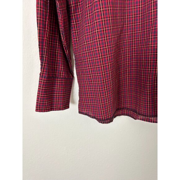 Wrangler Shirt Men's XL TALL Red Plaid‎ Western Pear snaps cowboy Texas outdoor - Picture 5 of 9
